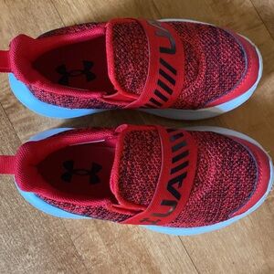 Under Armor, Girls Red Sneakers, 10.5